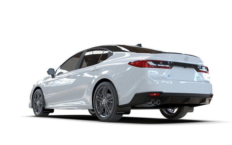 Toyota Camry Mud Flaps - Rally Armor - UR Black with White Logo - Black - `25-`26